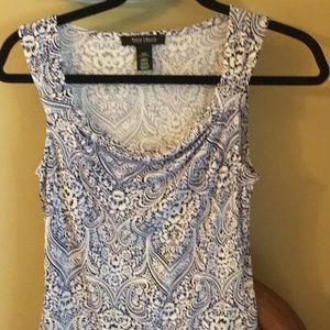 WHBM Blue Patterned Tank